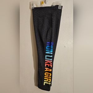 Ideology running capris "Run like a girl" size Small